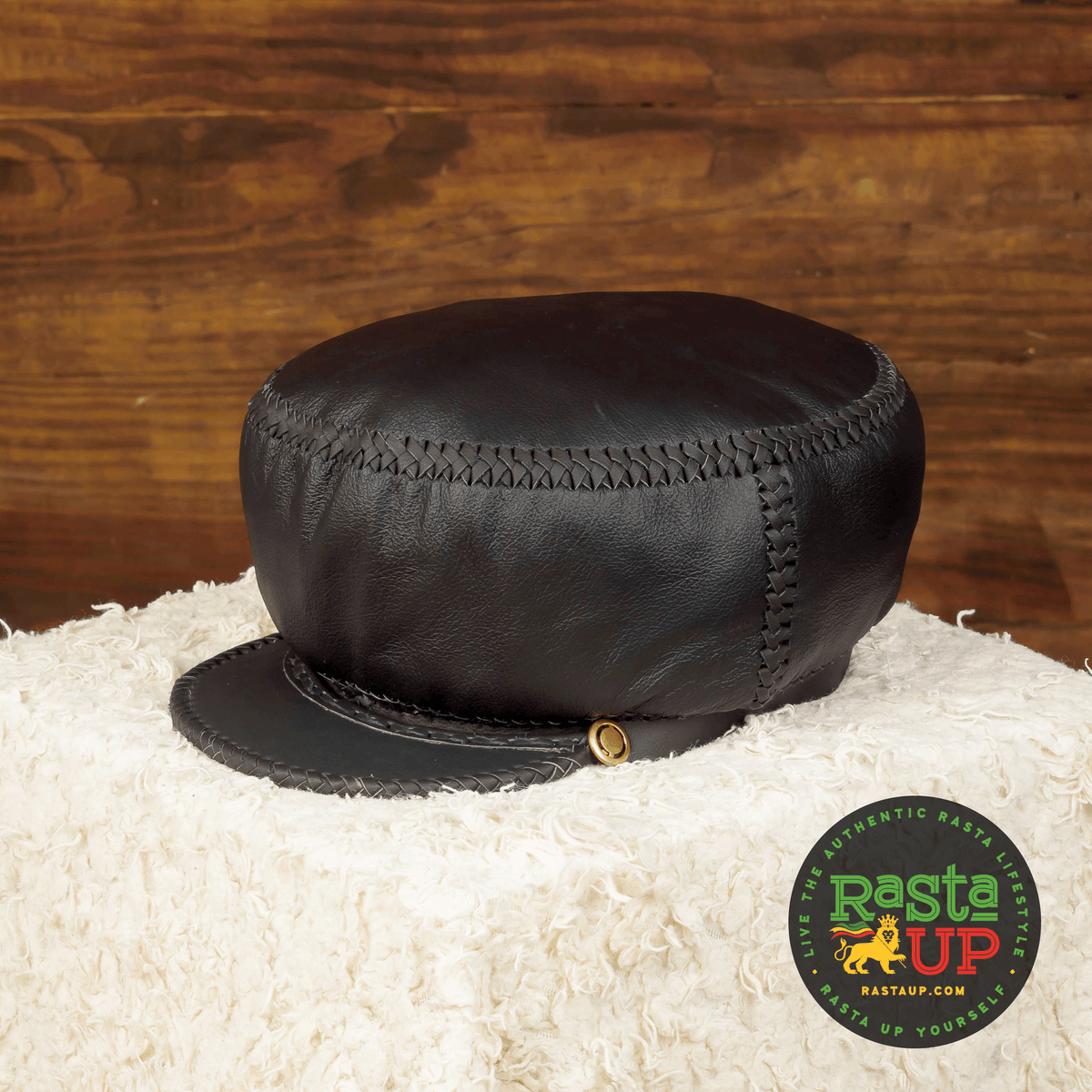 Leather top rasta hat
