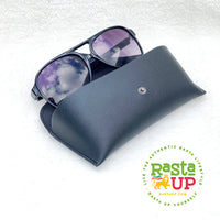 RastaUP Vintage Black Aviator Sunglasses with Case